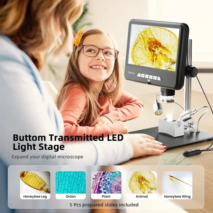 TOMLOV Microscope Digital 1200X 10.1" IPS 2K HDMI Microscopio Camera 32GB DM402 Pro For Phone Repairing/Coin/Eletronicos Tool - Imagem 4