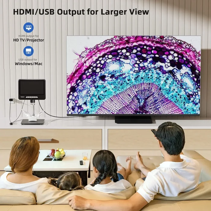 TOMLOV Microscope Digital 1200X 10.1" IPS 2K HDMI Microscopio Camera 32GB DM402 Pro For Phone Repairing/Coin/Eletronicos Tool - Imagem 5