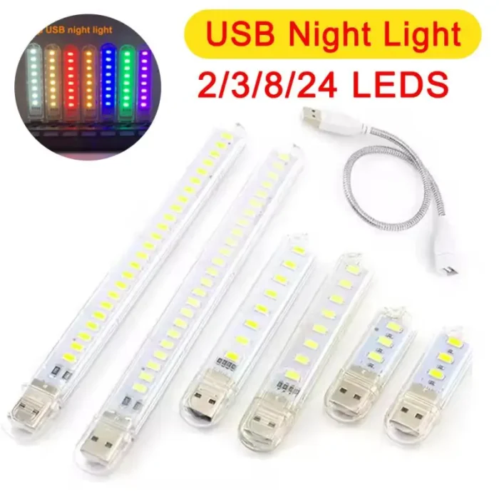 Mini USB Plug Lamp Ultra Bright USB Night Light Book Lamps LED Eye Protection Reading Book Light For Computer Power Bank Laptop