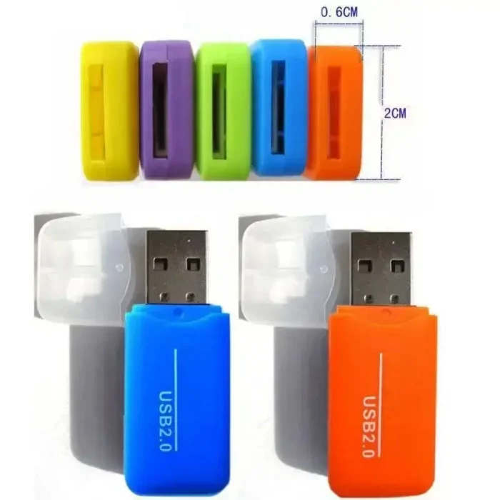 Portable Mini USB 2.0 TF Memory SIM Card Reader High Speed T-Flash Adapter For PC Laptop Notebook Computer Vehicle Speaker - Imagem 6